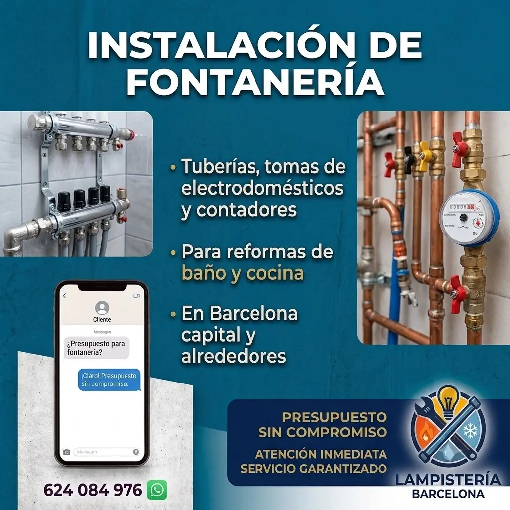 Instalación de fontanería nueva - Lampistería Barcelona