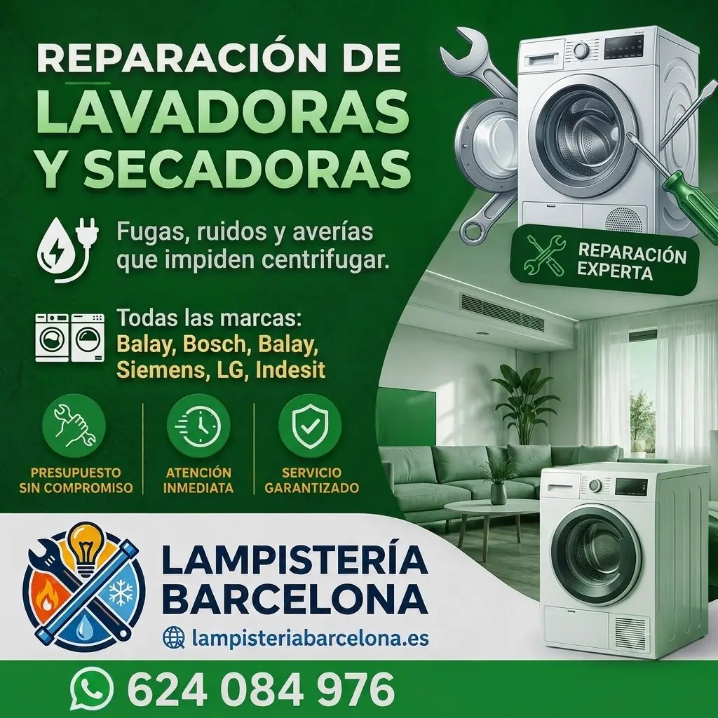Reparación de lavadoras y secadoras - Lampistería Barcelona