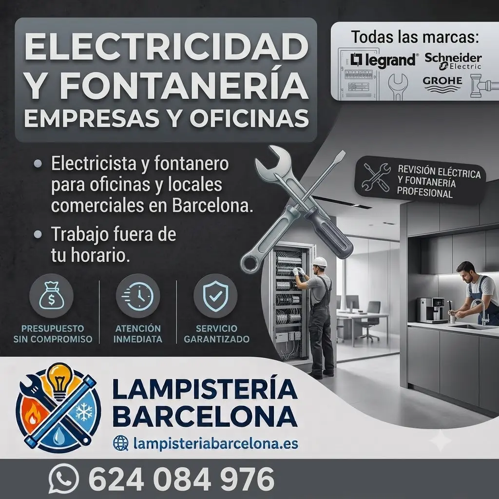 Electricidad y fontanería para empresas y oficinas - Lampistería Barcelona