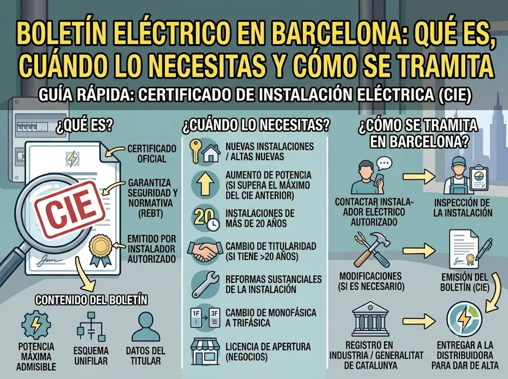 Boletín eléctrico en Barcelona - Lampistería Barcelona