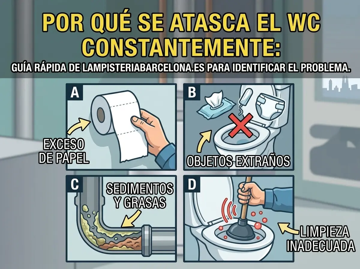 Por qué se atasca el WC en Barcelona - Lampistería Barcelona