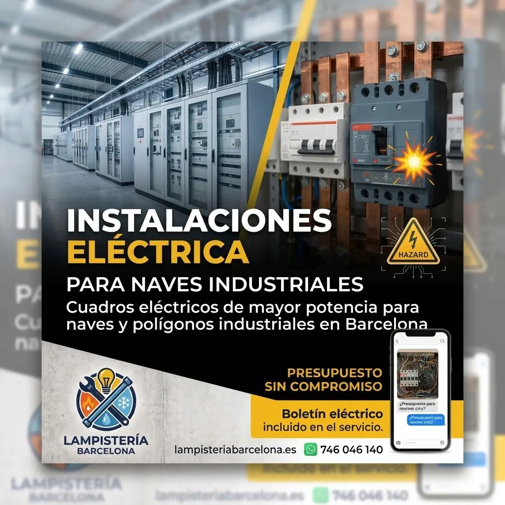 Instalación eléctrica en nave industrial por electricista en Barcelona