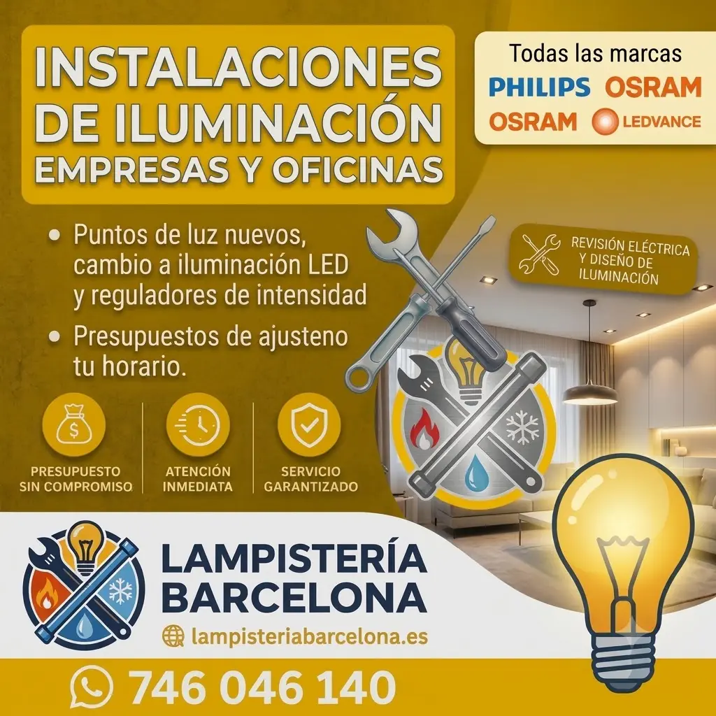 Instalación de iluminación LED por electricista en Barcelona