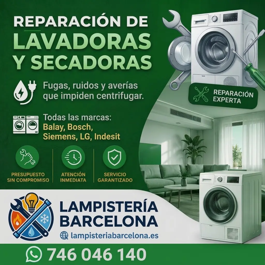 Reparación de lavadoras y secadoras en Barcelona