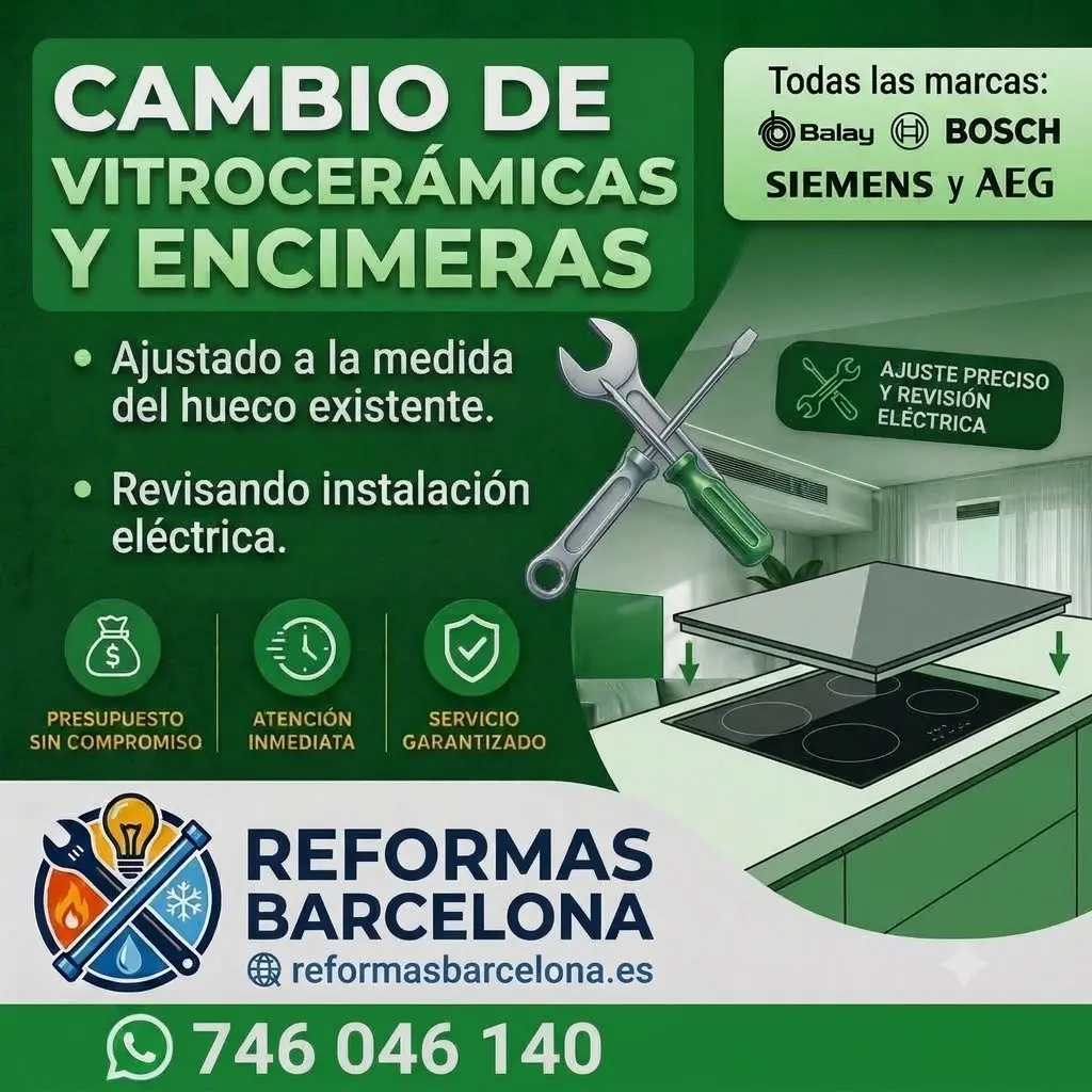 Instalación de encimera y vitrocerámica en Barcelona